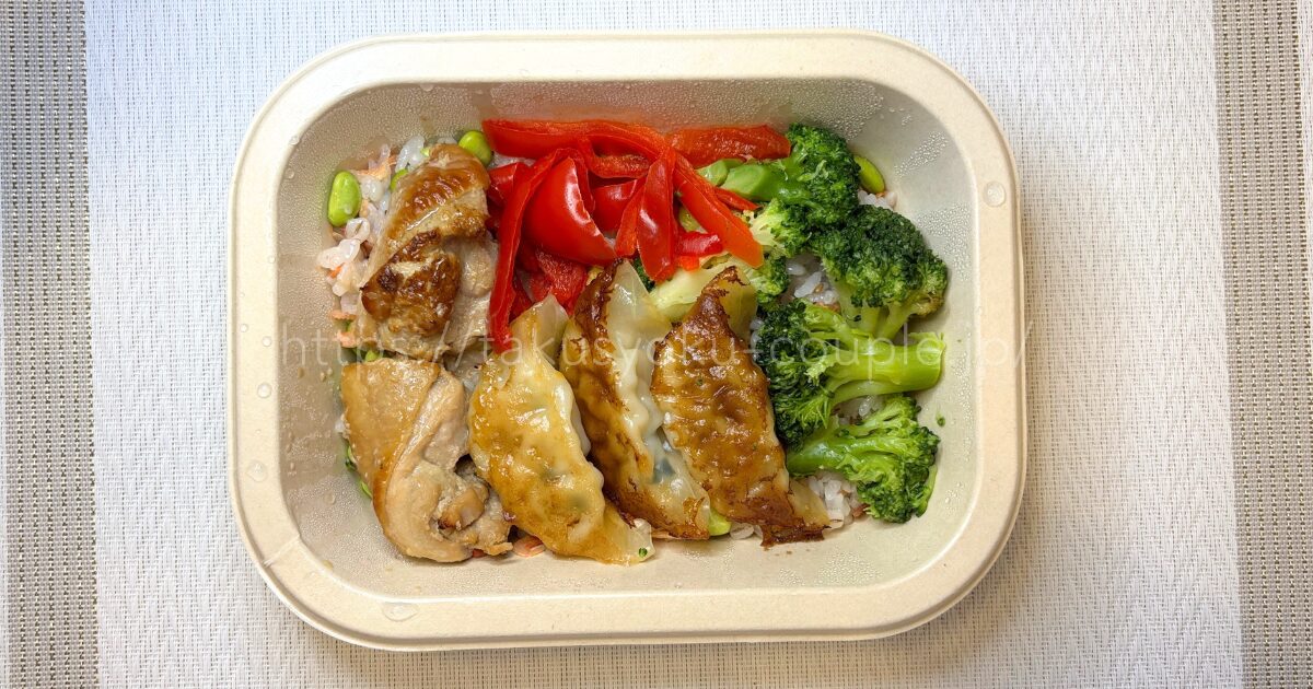 「あえて、」ギョーザ、枝豆と干しエビのまぜご飯